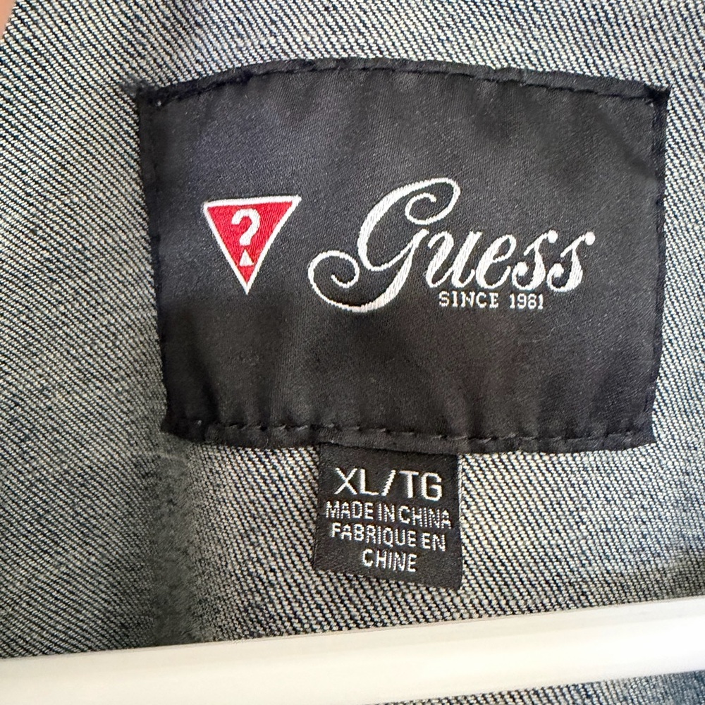 Guess Black Logo Patch Denim Jacket - image 3
